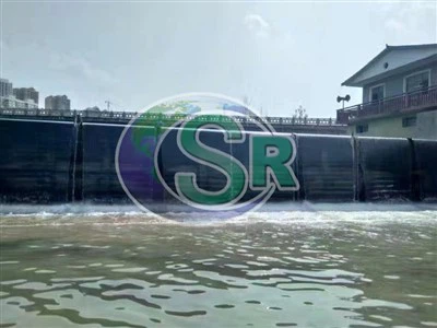 Puerta de soporte de bolsa de aire para regulación de agua y energía hidroeléctrica